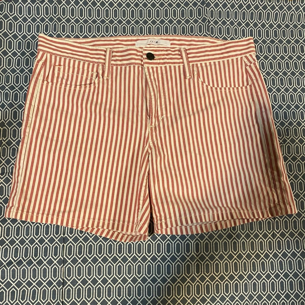 Joe's Jeans Red and White Striped Women Shorts